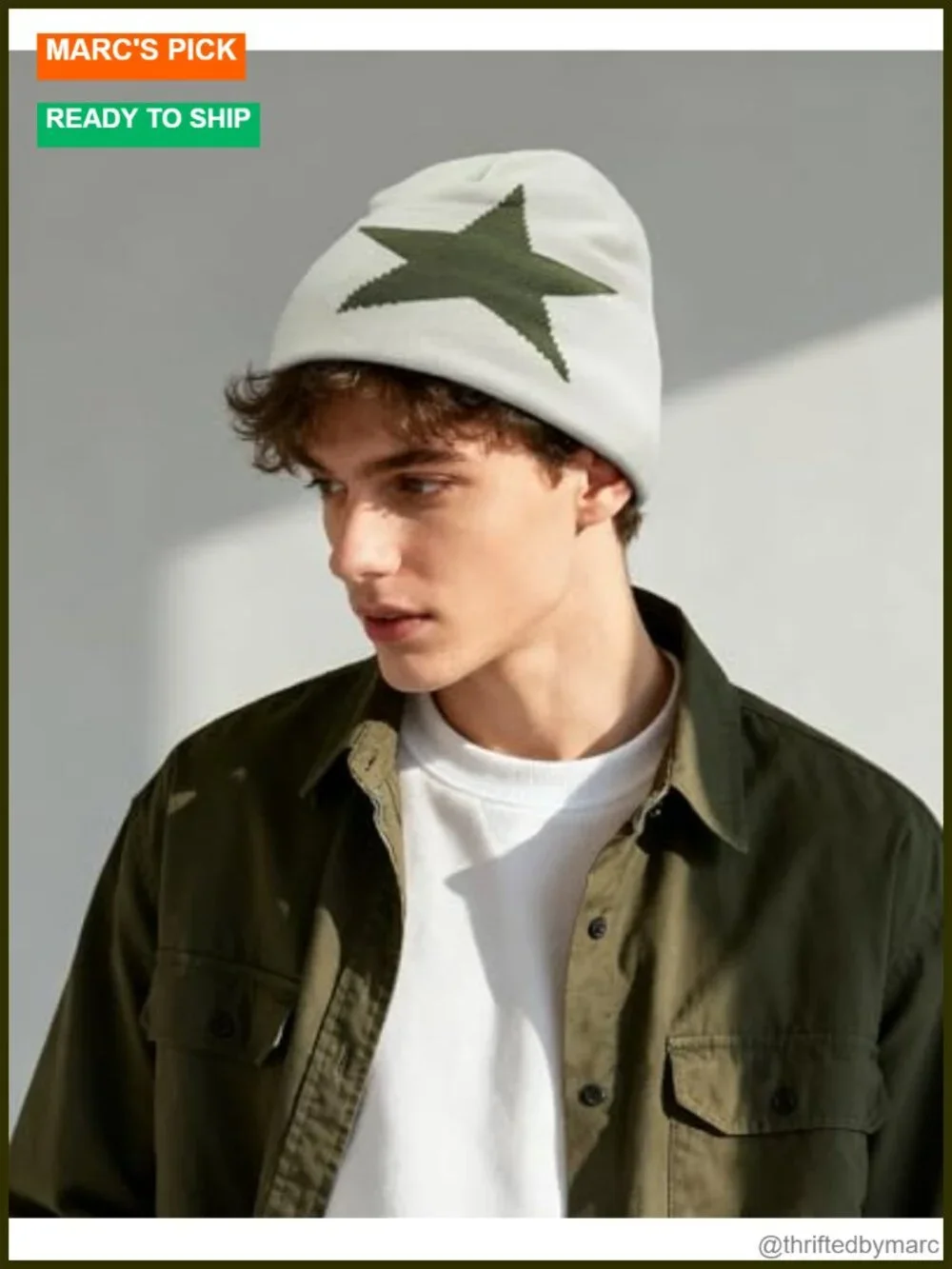 Knitted Graphic Beanie Reversible Skullcap Skiing Hip Hop